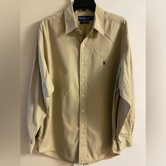 Ralph Lauren Other - Ralph Lauren the Blake 100% 2 ply cotton button up tan color casual. L/XL